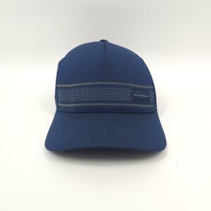 Travis Mathew Hat Cap Fitted Mens L-XL Navy Blue Flexfit Golf Geometric